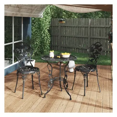 vidaXL 3dílný bistro set litý hliník černý