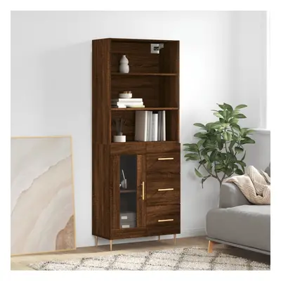 vidaXL Skříň highboard hnědý dub 69,5 x 34 x 180 cm kompozitní dřevo