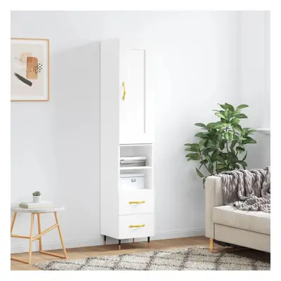 vidaXL Skříň highboard bílá 34,5 x 34 x 180 cm kompozitní dřevo