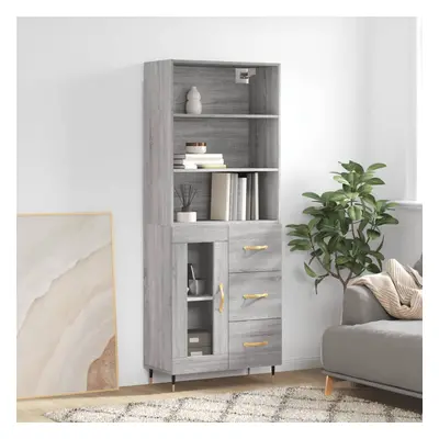 vidaXL Skříň highboard šedá sonoma 69,5 x 34 x 180 cm kompozitní dřevo