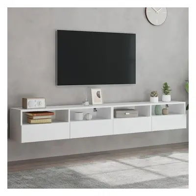 vidaXL Nástěnné TV skříňky 2 ks bílé 100 x 30 x 30 cm kompozitní dřevo