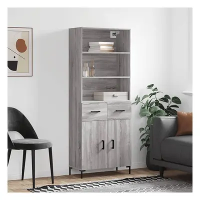 vidaXL Skříň highboard šedá sonoma 69,5 x 34 x 180 cm kompozitní dřevo