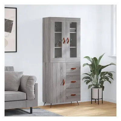 vidaXL Skříň highboard šedá sonoma 69,5 x 34 x 180 cm kompozitní dřevo