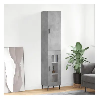 vidaXL Skříň highboard betonově šedá 34,5x34x180 cm kompozitní dřevo