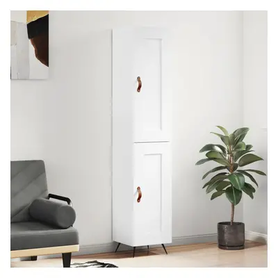 vidaXL Skříň highboard bílá s vysokým leskem 34,5x34x180 cm kompozit