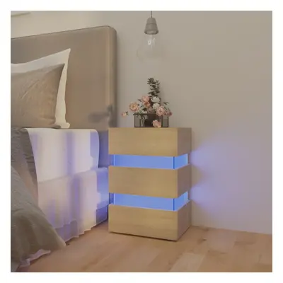 vidaXL Noční stolek s LED dub sonoma 45 x 35 x 67 cm kompozitní dřevo