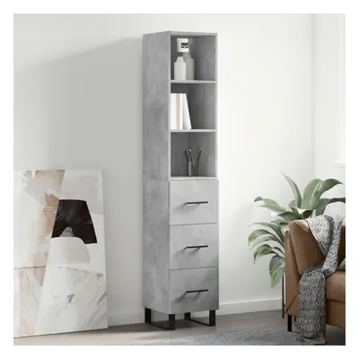 vidaXL Skříň highboard betonově šedá 34,5x34x180 cm kompozitní dřevo