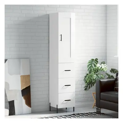 vidaXL Skříň highboard bílá s vysokým leskem 34,5x34x180 cm kompozit