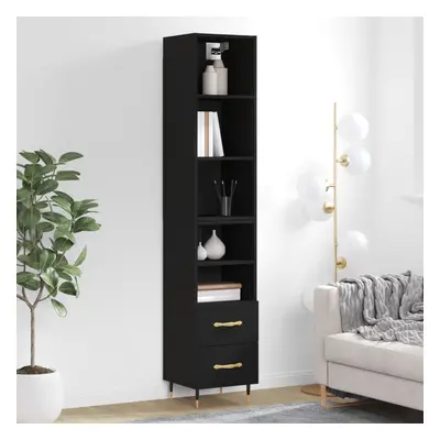 vidaXL Skříň highboard černá 34,5 x 34 x 180 cm kompozitní dřevo