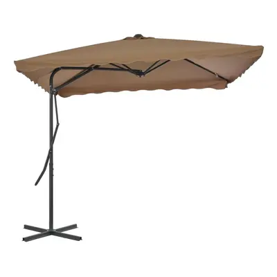 vidaXL Zahradní slunečník s ocelovou tyčí 250 x 250 cm taupe