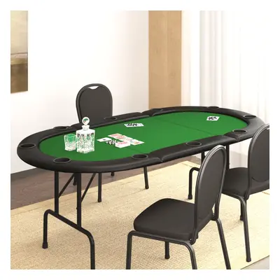 vidaXL Skládací deska na poker pro 10 hráčů zelená 206 x 106 x 75 cm