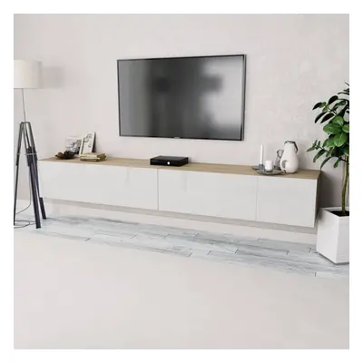 vidaXL TV skříňky 2 ks kompozitní dřevo 120x40x34 cm bílé lesklé a dub