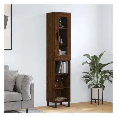 vidaXL Skříň highboard hnědý dub 34,5 x 34 x 180 cm kompozitní dřevo