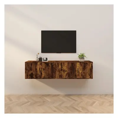 vidaXL Nástěnné TV skříňky 2 ks kouřový dub 80 x 34,5 x 40 cm