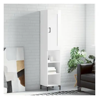 vidaXL Skříň highboard bílá s vysokým leskem 34,5x34x180 cm kompozit