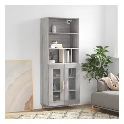 vidaXL Skříň highboard šedá sonoma 69,5 x 34 x 180 cm kompozitní dřevo