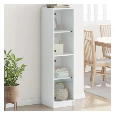 vidaXL Highboard se skleněnými dvířky bílý 35 x 37 x 142 cm