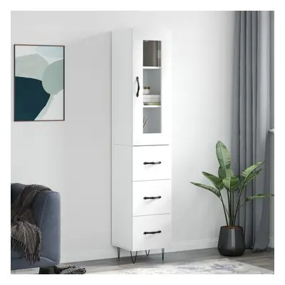 vidaXL Skříň highboard bílá 34,5 x 34 x 180 cm kompozitní dřevo