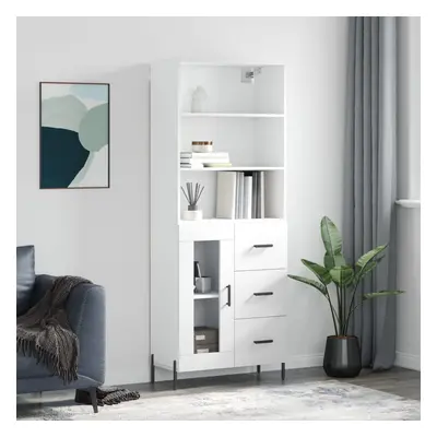 vidaXL Skříň highboard bílá 69,5 x 34 x 180 cm kompozitní dřevo