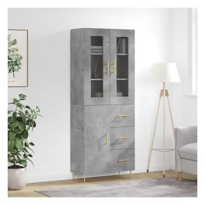 vidaXL Skříň highboard betonově šedá 69,5x34x180 cm kompozitní dřevo