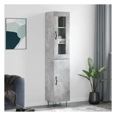 vidaXL Skříň highboard betonově šedá 34,5x34x180 cm kompozitní dřevo