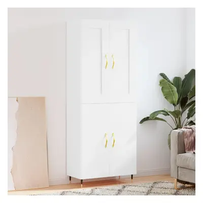 vidaXL Skříň highboard lesklá bílá 69,5 x 34 x 180 cm kompozitní dřevo