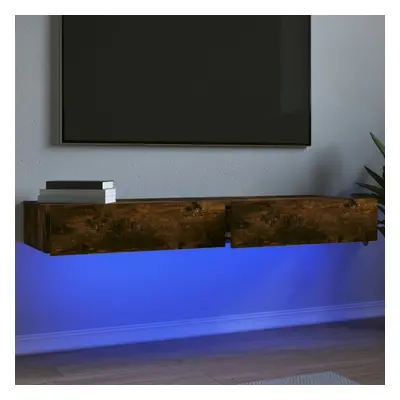 vidaXL TV skříňky s LED osvětlením 2 ks kouřový dub 60 x 35 x 15,5 cm