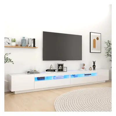 vidaXL TV skříňka s LED osvětlením bílá s vysokým leskem 300x35x40 cm