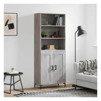 vidaXL Skříň highboard šedá sonoma 69,5 x 34 x 180 cm kompozitní dřevo