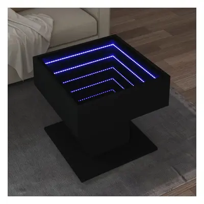 vidaXL Konferenční stolek s LED černý 50 x 50 x 45 cm kompozitní dřevo