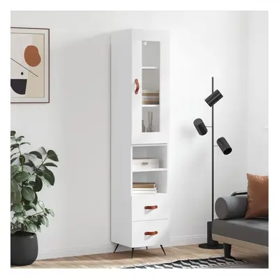 vidaXL Skříň highboard bílá 34,5 x 34 x 180 cm kompozitní dřevo