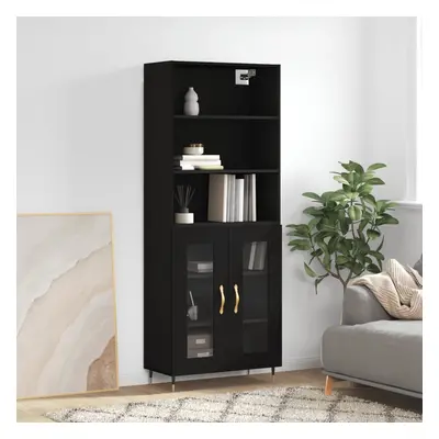 vidaXL Skříň highboard černá 69,5 x 34 x 180 cm kompozitní dřevo