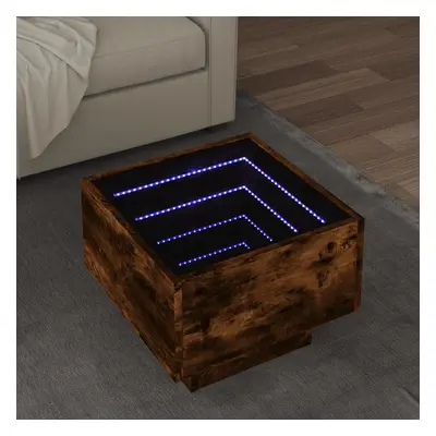 vidaXL Odkládací stolek s LED kouřový dub 40x40x30 cm kompozitní dřevo