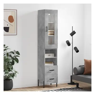 vidaXL Skříň highboard betonově šedá 34,5x34x180 cm kompozitní dřevo