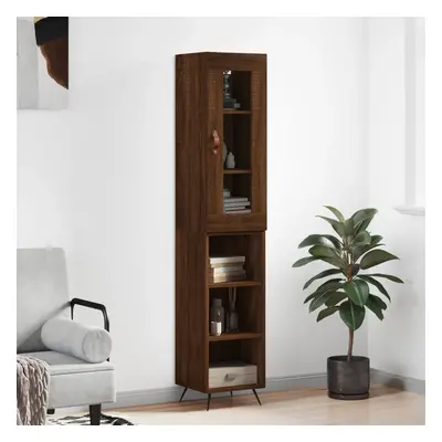 vidaXL Skříň highboard hnědý dub 34,5 x 34 x 180 cm kompozitní dřevo