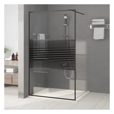 vidaXL Sprchová zástěna walk-in černá 115 x 195 cm čiré ESG sklo