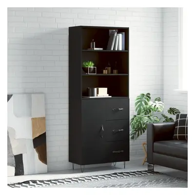 vidaXL Skříň highboard černá 69,5 x 34 x 180 cm kompozitní dřevo