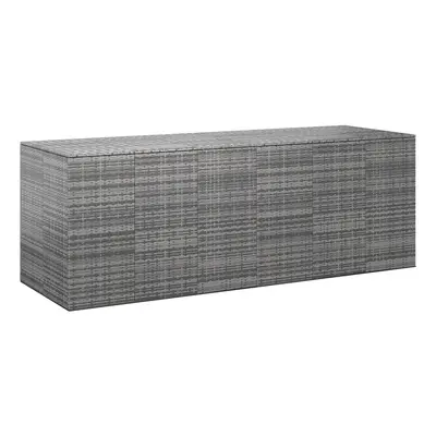 vidaXL Zahradní úložný box PE ratan 291 x 100,5 x 104 cm šedý