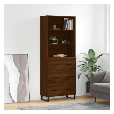 vidaXL Skříň highboard hnědý dub 69,5 x 34 x 180 cm kompozitní dřevo