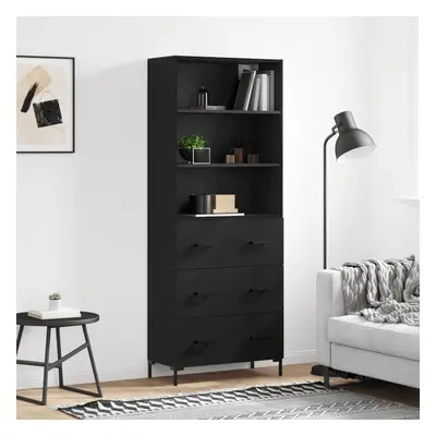 vidaXL Skříň highboard černá 69,5 x 34 x 180 cm kompozitní dřevo