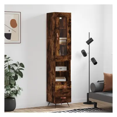 vidaXL Skříň highboard kouřový dub 34,5 x 34 x 180 cm kompozitní dřevo