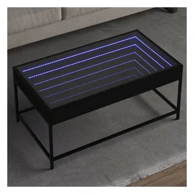 vidaXL Konferenční stolek s Infinity LED černý 90 x 50 x 41 cm