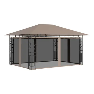 vidaXL Altán s moskytiérou 4 x 3 x 2,73 m taupe 180 g/m²