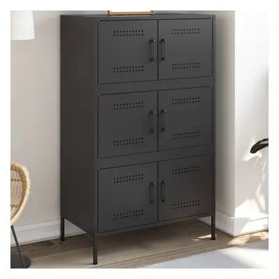 vidaXL Skříň highboard černá 68 x 39 x 113 cm ocel