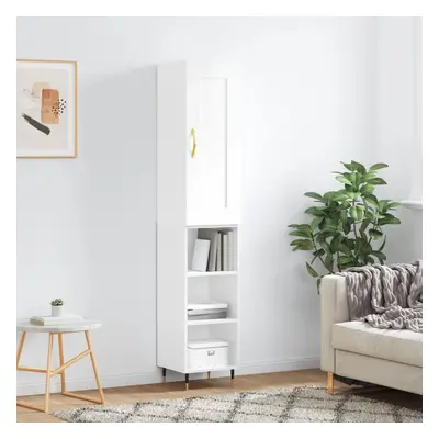 vidaXL Skříň highboard bílá s vysokým leskem 34,5x34x180 cm kompozit