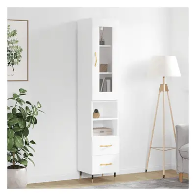 vidaXL Skříň highboard bílá 34,5 x 34 x 180 cm kompozitní dřevo