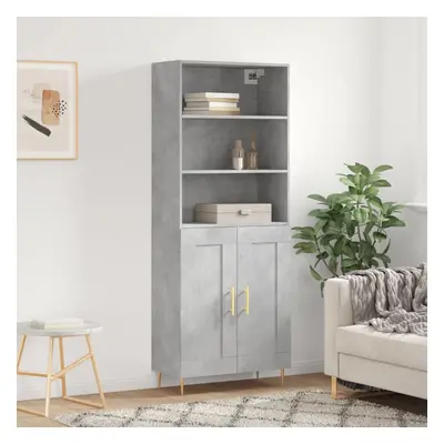 vidaXL Skříň highboard betonově šedá 69,5x34x180 cm kompozitní dřevo