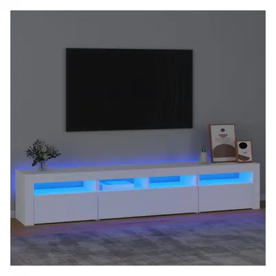 vidaXL TV skříňka s LED osvětlením bílá 210 x 35 x 40 cm