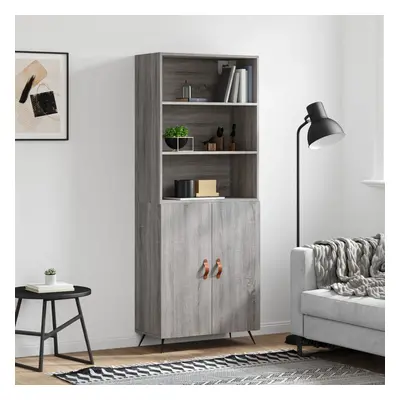 vidaXL Skříň highboard šedá sonoma 69,5 x 34 x 180 cm kompozitní dřevo