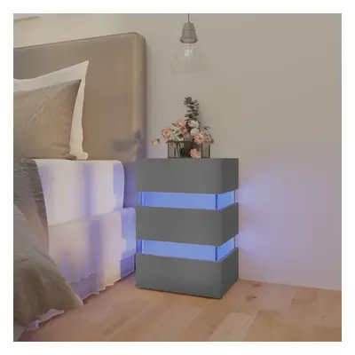 vidaXL Noční stolek s LED šedý 45 x 35 x 67 cm kompozitní dřevo